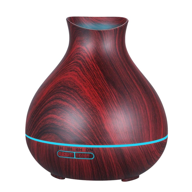 BZseed Aromatherapy Essential Oil Diffuser 550ml 12 Hours Wood Grain Aroma Diffuser with Timer Cool Mist Humidifier for Large Room, Home, Baby Bedroom, Waterless Auto Shut-off,7 Colors Lights Changing - Image 1
